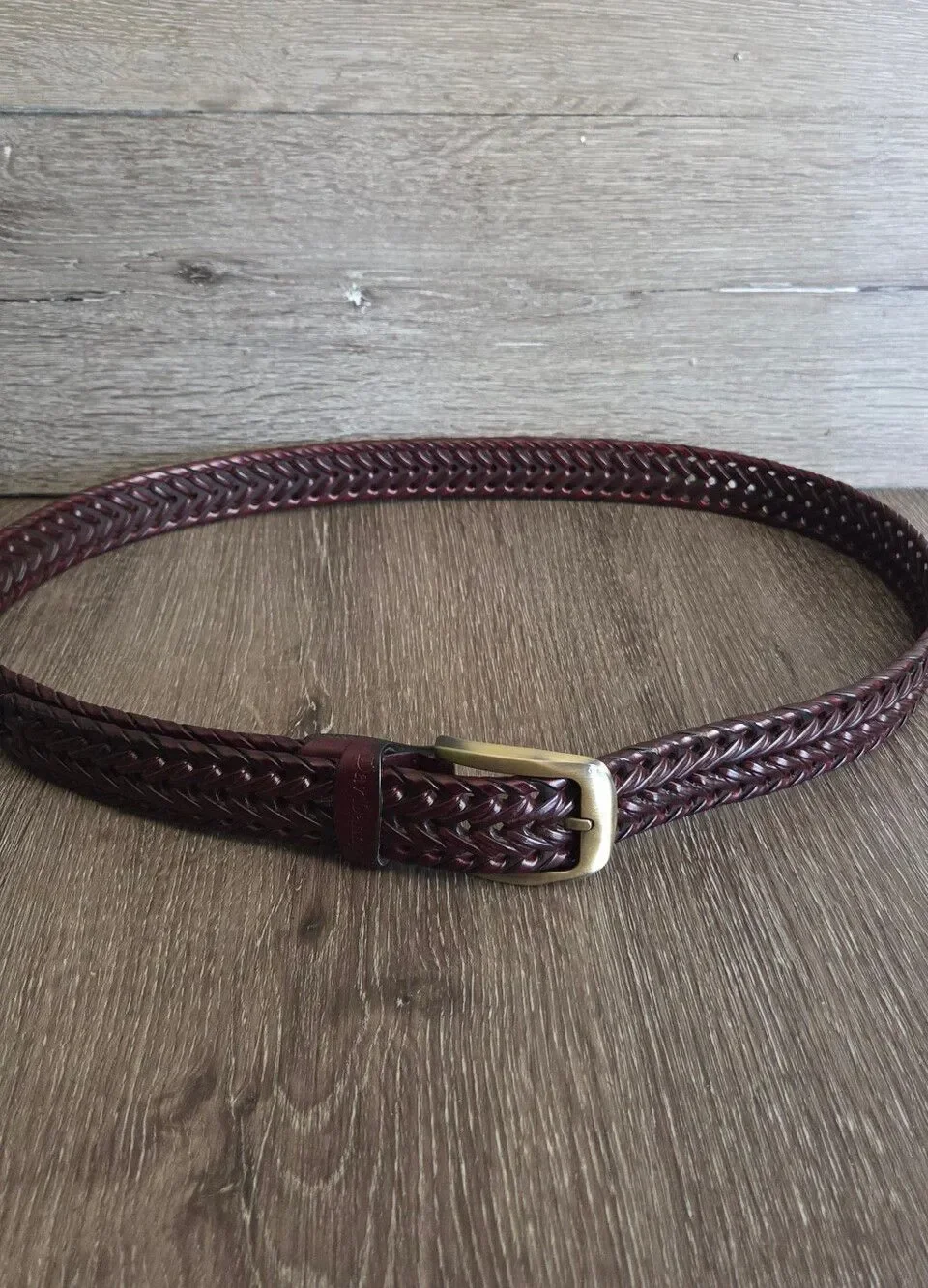 Woven Men's Belt - Burgundy - 50